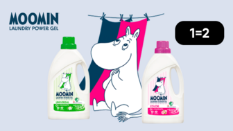 1=2 — купуй дві за ціною однієї! Засоби для прання MOOMIN