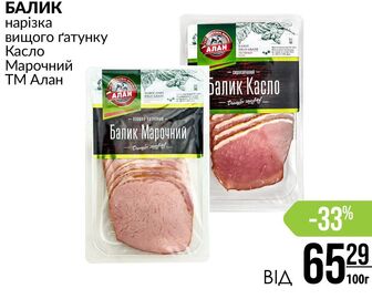 БАЛИК нарізка вищого ґатунку Касло Марочний ТМ Алан