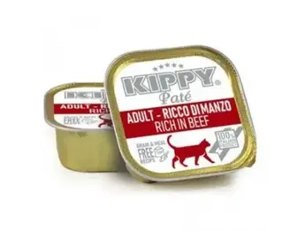 Корм вологий Kippy для котів "Pate Adult Cats Beef", з яловичиною, паштет, 90 г(термін придатності 11.2026)