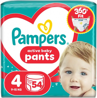 Підгузники-труси Active baby 9-15кг 54шт