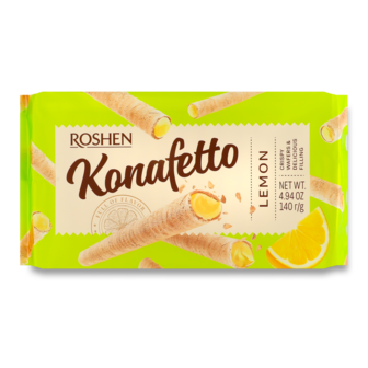 Ваф. трубоч "Konafetto" з лимон нач 140г /Рошен/