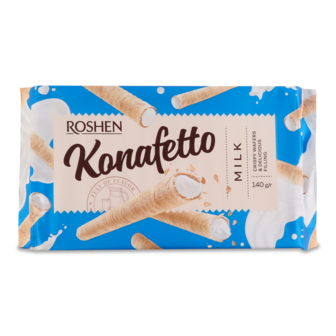 Вафельні трубочки "Konafetto" з молочною начинкою ТМ Рошен, 140г