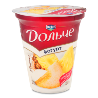 Йогурт ананас-диня 2,5% ТМ Дольче, 280г