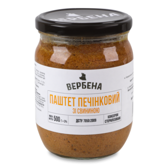 Паштет печінковий зі свининою ТМ Вербена, 500г