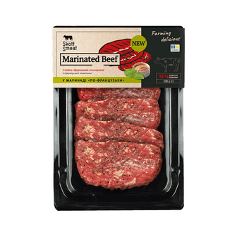 Стейк 330г Skott Smeat яловичий в маринаді охолоджений вак/упак 