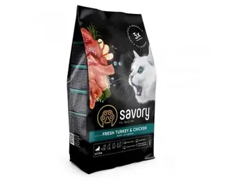 Сухий корм для кошенят Savory Kitten Chicken with Fresh Turkey зі свіжим м’ясом індички та куркою, 400 г