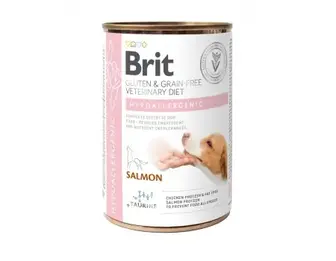 Вологий корм Brit GF VetDiet Hypoallergenic для собак, із харчовою алергією або непереносимістю, з лососем та горошком, 400 г