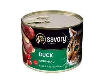 Savory Cat Can Adult для вибагливих котів Качка k 200g