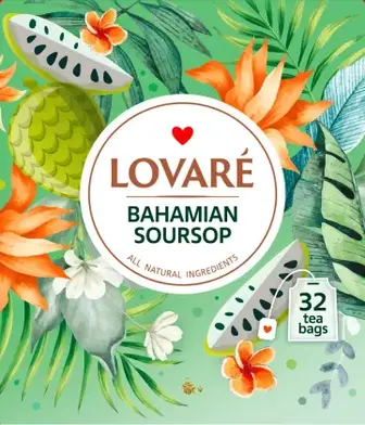 Чай Lovare зелений з саусепом 32 пакетики по 1.5 г