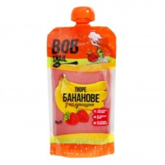 ПЮРЕ БАНАН/ПОЛУНИЦЯ ДОЙ/П 250Г BOB SNAIL