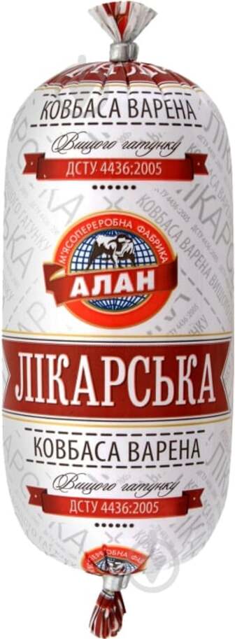 Ковбаса Алан Лікарська варена 400 г 4823036500353