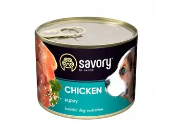 Вологий корм для цуценят Savory, з куркою, 200 г