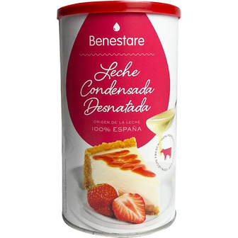 Згущене молоко Benestare Leche Condensada Desnatada знежирене 1035 г