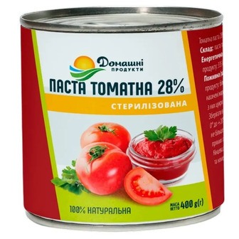 Томатна паста Домашні продукти 28 % ж/б 400 г