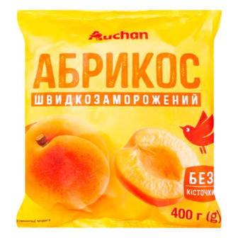 Абрикос Auchan без кісточки швидкозаморожений 400 г (4823090140090)