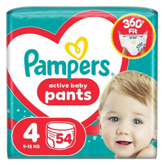 Підгузки-трусики Pampers Active Baby Pants Розмір 4, 9-15 кг, 54 шт (8006530316668)