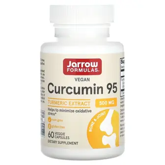 Куркумін 95, Curcumin, Jarrow Formulas, 500 мг, 60 капсул