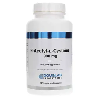 N-ацетил-L-цистеїн, N-Acetyl-L-Cysteine, Douglas Laboratories, прекурсор глутатіону для антиоксидантного захисту, 900 мг, 90 капсул