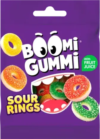Цукерки желейні Boomi Gummi Sour Rings 25 г