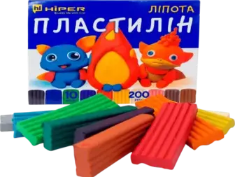 Пластилін Hiper Ліпота 10 кольорів 200 г