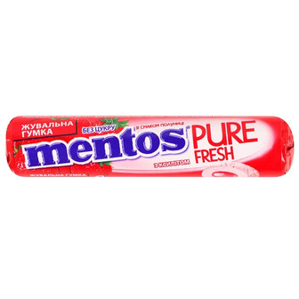 Гумка жувальна PERFETTI VAN MELLE Mentos Purefresh Roll Полуниця 15.75 г NEW