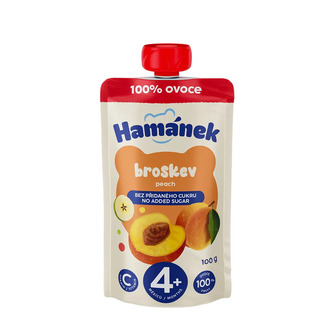 Пюре Hamanek яблуко і персик пауч 100 г