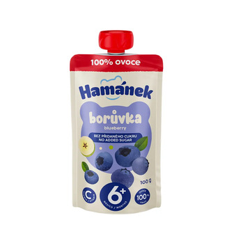 Пюре Hamanek яблуко та чорниця пауч 100 г