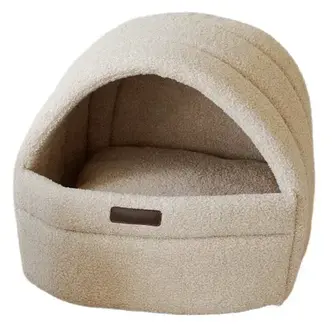 Лежак-будиночок для собак CHOUCHOU Shell Teddy S 42х45 см - бежевий