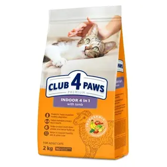 Сухий корм для котів Club 4 Paws Premium Indoor 4in1 2 кг - ягня