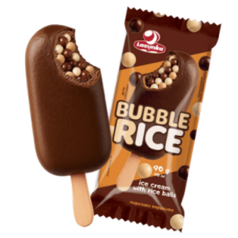 Морозиво Ласунка Ескімо Bubble Rice вершкове з какао 90г