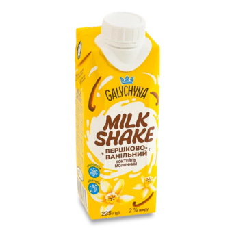 Коктейль молочний «Галичина» Milk Shake вершково-ванільний 2% (235г)