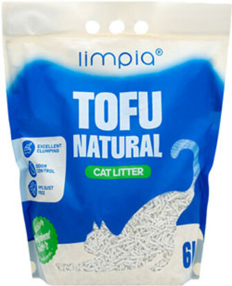 Limpia Tofu Соєвий наповнювач для котячого туалету, без аромату (6 л)