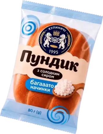 Булочка Кулиничі Пундик з солодким сиром 80 г