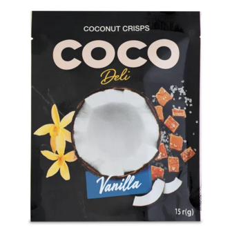 Чипси Coco Deli кокосові з ваніллю (15г)