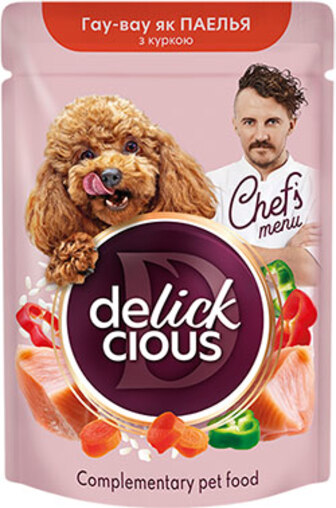 Delickcious Chef's Menu Паелья з куркою для собак (85 грамів)