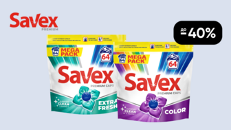  До -40% на Капсули для прання Savex Premium