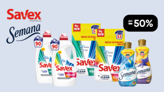До -50% на засоби для прання Savex Premium та Semana
