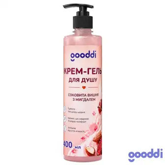 Крем-гель для душу Gooddi 400 мл Соковита вишня з мигдалем