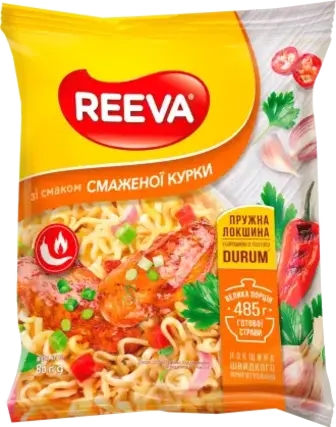 Локшина швидкого приготування Reeva зі смаком смаженої курки 85 г
