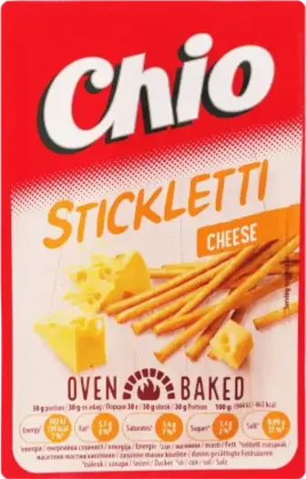 Соломка Chio Stickletti солона зі смаком сиру 80 г