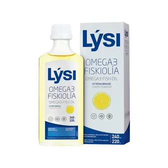 Омега-3, Риб'ячий жир, Omega-3 Fish Oil, LYSI, жирні кислоти EPA/DHA, смак лимона, 240 мл