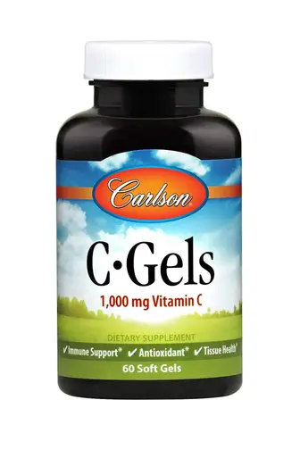 Вітамін C, C-Gel, Carlson, 1000 мг, 60 гелевих капсул