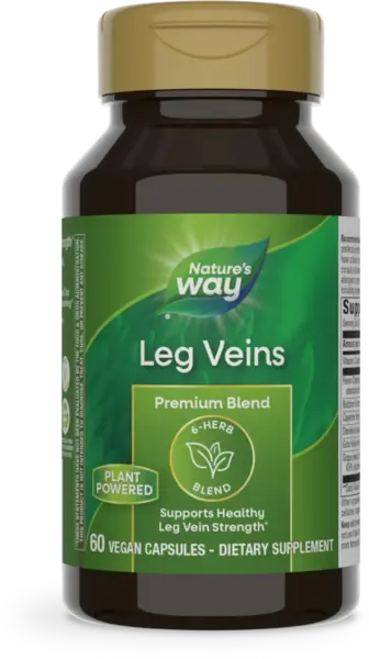 Підтримка здорової сили вен ніг, Leg Veins, Nature's Way, преміум-суміш, 60 вегетаріанських капсул