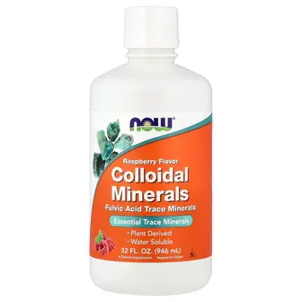Колоїдні мінерали, Colloidal Minerals, Now Foods, смак малини, 946 мл