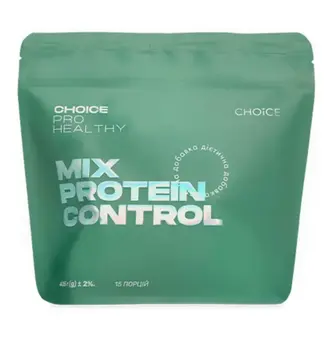 Протеїновий коктейль, з концентрованим білком та пребіотиками, Mix Protein Control, Сhoice Pro Healthy, живильний, низькокалорійний, 405 г