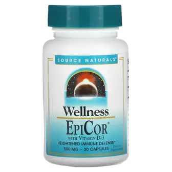 Епікор + вітамін D3, EpiCor, Source Naturals, 500 мг, 30 капсул