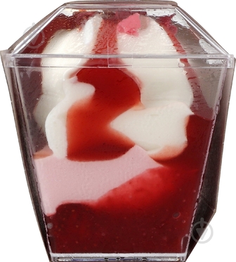 Морозиво Ласунка 8% вершкове зі смаком ванілі з підваркою Полуниця Strawberry dessert Gel’Amo 150г