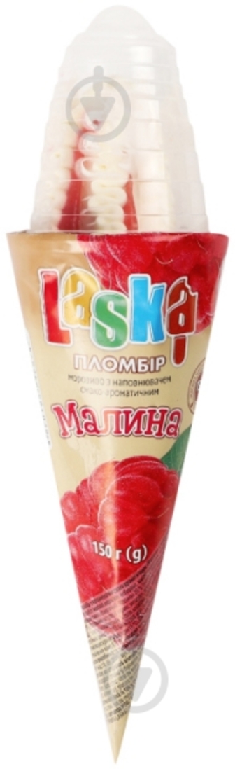 Морозиво Laska пломбір з малиновим наповнювачем 150 г