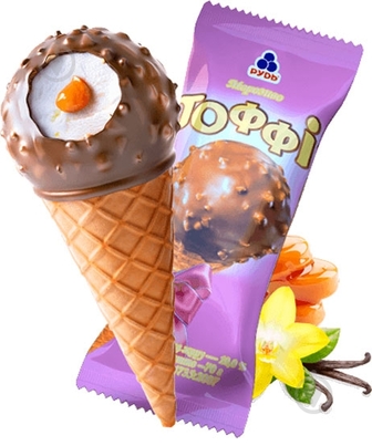 Морозиво Рудь ріжок ТОФФ (4820015168047)