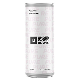 Пиво Underwood PURE IPA безалкогольне нефільтроване 0,33 л